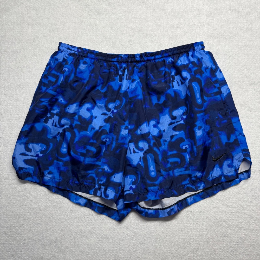 Vintage Nike Swim Trunks‎ Suit Board Shorts  Blue Geometric Liner Men's Size XL